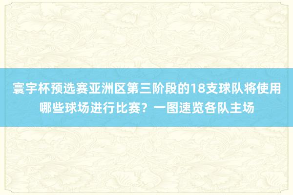 寰宇杯预选赛亚洲区第三阶段的18支球队将使用哪些球场进行比赛？一图速览各队主场